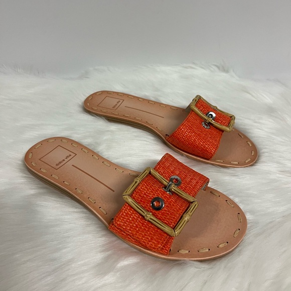 Dolce Vita Dasa Sandals In Orange Raffia Size 8.5 NWOB - Picture 10 of 10